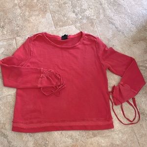 Bobeau sweatshirt gathered drawstring sleeve woman’s small Y2K boxy fit boho